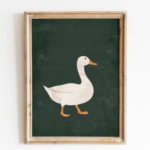 Geese Minimalistic Painting, Silly Geese Poster, Duck Digital Print, Duck Wall Decor, Duck Garden Portrait, Duckling Vintage Art, Duck Print