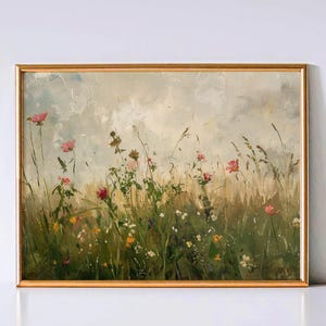 Arte de galería de flores silvestres, decoración del hogar con flores silvestres, póster minimalista de flores silvestres, póster imprimible de flores, impresión digital floral, arte botánico