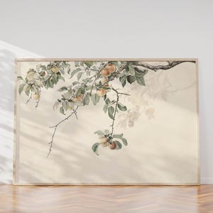 Dipinto di melo, poster di arte di orchidea, ritratto botanico da parete, stampa astratta di orchidea, decorazione da cucina di melo, dipinto di fattoria di orchidea