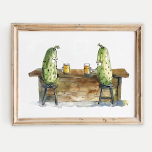 Emotional Pickle Print, Pickle Digital Art, Pickle Abstract Poster, Pickle Whimsical Painting, Pickle Boho Portrait, Beer Minimalistic Decor