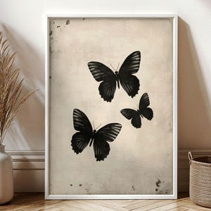Butterfly Gallery Poster, Insect Home Decor, Butterfly Printable Art, Butterfly Room Painting, Insect Boho Portrait, Butterfly Vibrant Print