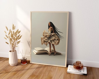 Schwarze Frauen Wohnkultur, Schwarzes Mädchen Vintage Kunst, Afrikanische Frau Digitales Poster, Afrocentric Beauty Boho Gemälde, Schwarzes Feminines Kunst Porträt