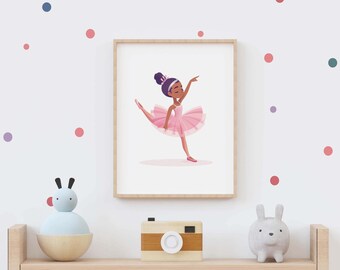 Ballet Abstract Poster, Ballet Retro Portrait, Ballerina Minimalistic Art, Ballerina Vibrant Decor, Ballet Wall Print, Ballet Home Painting