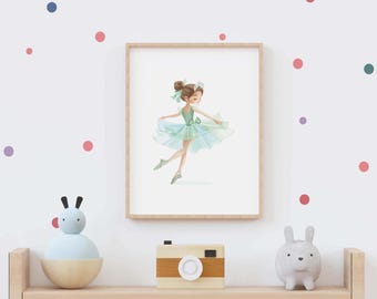 Ballet Neutral Poster, Ballerina Printable Decor, Ballerina Vibrant Art, Ballet Art Portrait, Ballet Neutral Print, Vintage Ballet Painting