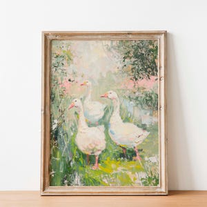 Duck Home Print, Duckling Nursery Poster, Duckling Neutral Portrait, Geese Decor, Geese Abstract Art, Duck Art Painting, Duck Printable Art