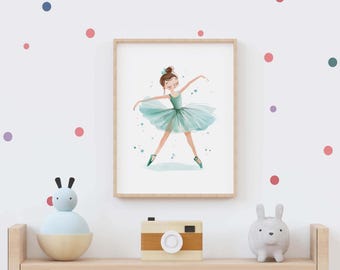 Ballerina Abstract Poster, Ballet Vibrant Art, Ballerina Office Portrait, Ballet Rustic Decor, Ballet Gallery Print, Ballet Neutral Painting