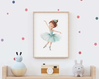 Ballet Room Poster, Ballet School Art, Ballerina Digital Portrait, Ballerina Office Decor, Ballet Nursery Print, Ballet Printable Painting