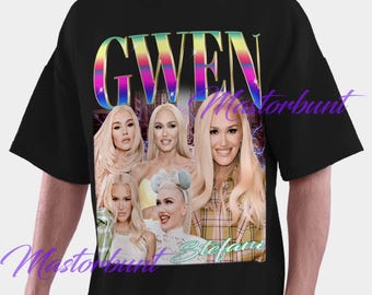 Gwen Stefani, shirt met comfortkleuren, shirt Gwen Stefani, vintage shirt Gwen Stefani, retroshirt Gwen Stefani, fanshirt Gwen Stefani