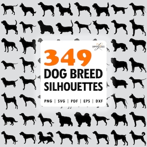 Dog Breeds Silhouette Mega Bundle: 349 SVG & PNG Designs (Digital Download)