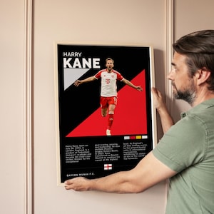 Harry Kane Bayern Munich Poster: Black-Themed Football Art (Digital Print)