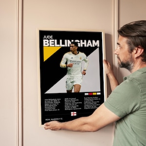 Jude Bellingham Real Madrid FC Poster Digital Download, Soccer Wall Art Print, Football Printable Decor, Gift for Fans & Sports Lovers socce