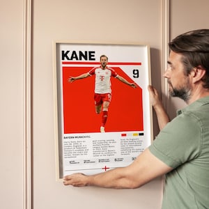 Harry Kane Bayern Munich Soccer Poster: Football Fan Gift (Digital Download)