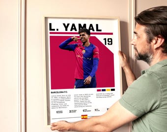 Lamine Yamal Barcelona Poster Digital Download, Soccer Wall Art Print, Football Printable Decor, Gift for Fans & Sports Lovers