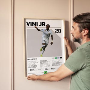 Vinícius Jr Real Madrid Poster Digital Download, Soccer Wall Art Print, Football Printable Decor, Gift for Fans & Sports Lovers gift for hım
