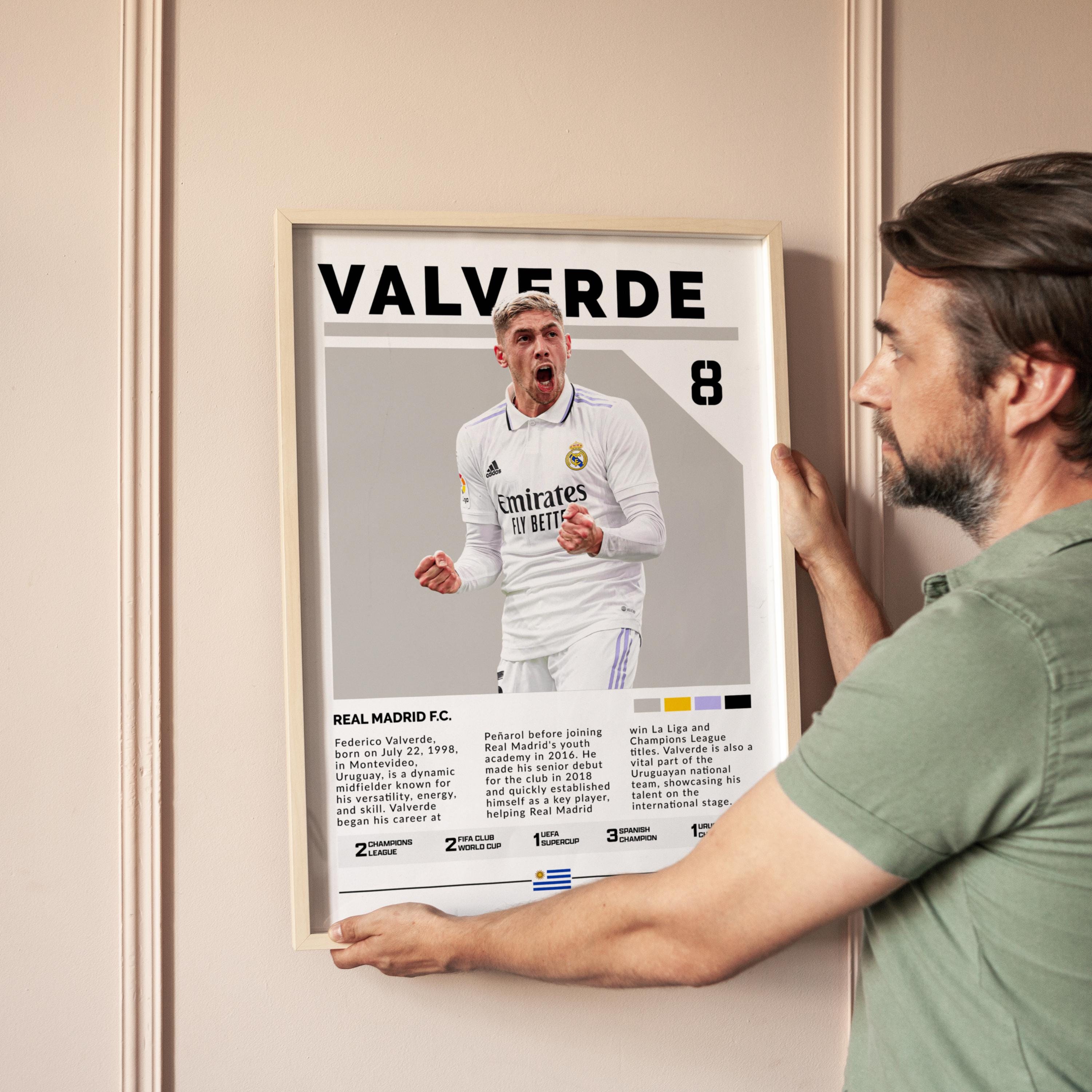 Federico Valverde Real Madrid Poster Digital Download, Soccer Wall Art Print, Football Printable Decor, Gift for Fans & Sports Lovers him