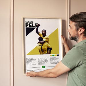 ペレ ブラジル代表チーム ポスター デジタル ダウンロード、サッカー ウォール アート プリント、サッカー プリント デコレーション、ファンやスポーツ愛好家へのギフト