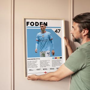 Phil Foden Manchester City Poster Digital Download, Soccer Wall Art Print, Football Printable Decor, Gift for Fans & Sports Lovers