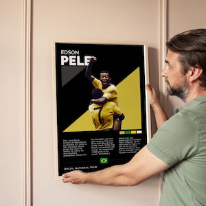 ペレ ブラジル代表チーム ポスター デジタル ダウンロード、サッカー ウォール アート プリント、サッカー プリント デコレーション、ファンやスポーツ愛好家へのギフト