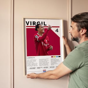Virgil van Dijk Liverpool Poster Digital Download, Soccer Wall Art Print, Football Printable Decor, Gift for Fans & Sports Lovers