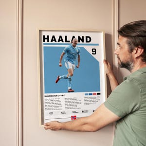 Erling Haaland Manchester City Poster Digital Download, Soccer Wall Art Print, Football Printable Decor, Gift for Fans & Sports Lovers