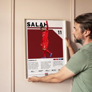 Mohamed Salah Liverpool Poster Digital Download, Soccer Wall Art Print, Football Printable Decor, Gift for Fans & Sports Lovers Gift for him