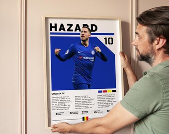 エデン・アザールのポスター - チェルシーのサッカーポスター - Etsy 日本