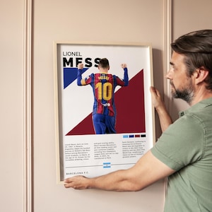 Lionel Messi Barcelona Poster Digital Download, Soccer Wall Art Print, Football Printable Decor, Gift for Fans & Sports Lovers soccer poster