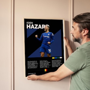 Edenhazardkleses FC Poster Digitaler Download, Fußball Wand Kunst Druck, Fußball druckbares Dekor, Geschenk für Fans & Sportliebhaber Fußball Plakat