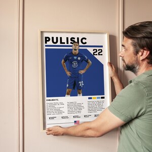 Christian Pulisic Poster: Chelsea Football, Minimalist Wall Art (Digital Download)