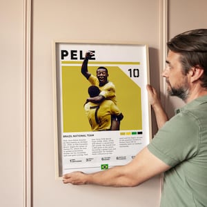 ペレ ブラジル ポスター デジタル ダウンロード、サッカー ウォール アート プリント、サッカー プリント デコレーション、ファンやスポーツ愛好家へのギフト