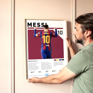 Lionel Messi Barcelona Poster Digital Download, Soccer Wall Art Print, Football Printable Decor, Gift for Fans & Sports Lovers