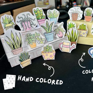 Printable Mini Houseplant Paper Craft: DIY Desk Decor (PDF)