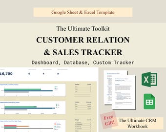 CRM Sales Tracker: Small Business Google Sheets & Excel (Digital Download)