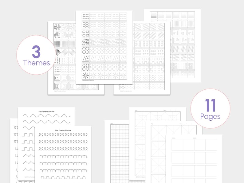 Printable Line Drawing Practice Sheets | Pen Control Tracing Worksheets ...