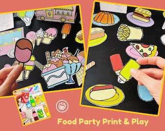 Printable Food Play Set: Kids' Cut & Color Activity (PDF Download)