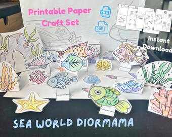 Undersea Diorama Printable: Pop-Up Ocean Craft (PDF PNG)