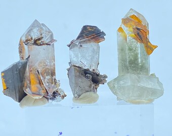 Brookite Quartz Crystal Specimen: Rutile Needles, Muscovite Blades - Pakistan