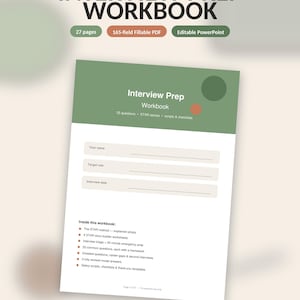 Werkboek ter voorbereiding op sollicitatiegesprekken | STAR-methode, 25 sollicitatievragen en scripts voor salarisonderhandelingen in het VK | Invulbaar PDF-bestand + bewerkbare PowerPoint-presentatie