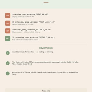 Interview Prep Workbook | STAR Method, 25 Interview Questions & UK Salary Negotiation Scripts | Fillable PDF + Editable PowerPoint