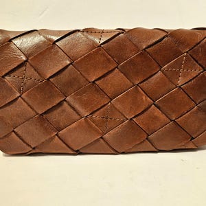 Valencia Holland Genuine Cognac Leather Woven Backpack Valencia holland leather - Gem main image 4