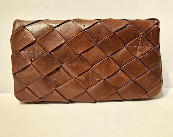 Valencia Holland Woven Leather Wallet/Clutch