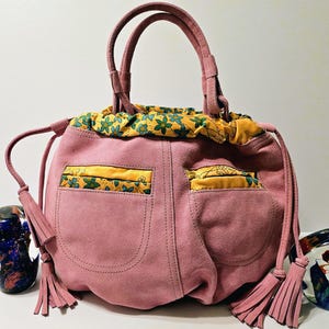 Gap Reversible Lavender Suede Leather Tote