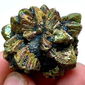 Iridescent Pyrite Cluster Specimen: Pakistan Minerals (141 Cts)