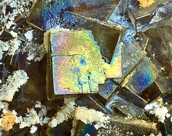 154 Gram Natural Cubic Iridescent Fluorite Specimen From Pakistan Mineral Healing