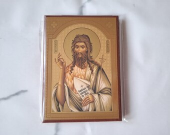 Kleine Serbisch-Orthodoxe betende Ikone des Hl. Johannes des Täufers