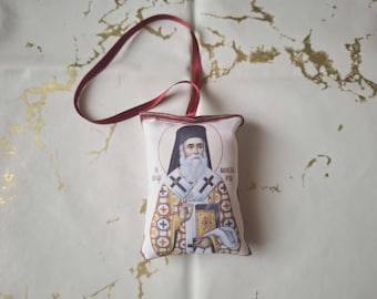 Orthodox Christian Prayer Pillow, Byzantine Style Embroidered Faith Gift