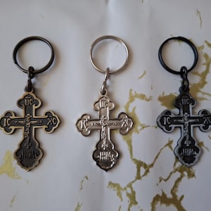 Serbischer Christlich-Orthodoxer Metallkreuz-Schlüsselring