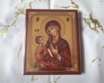 Russian Orthodox Praying Icon Of Jesus Christ With Mother Of God