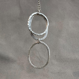 Sterling silver triple circles statement pendant with optional chain, handmade