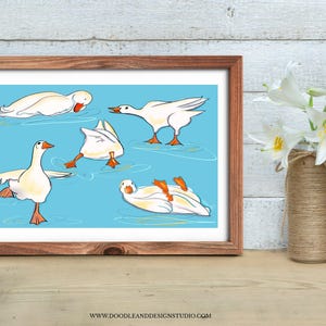 Funny Duck Print – 5x7 Duck Wall Art – “My Ducks Aren’t in a Row” – Quirky Duck Painting – Chaos Humor for Moms & Creatives